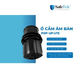 Ổ cắm âm bàn cơ Lite sạc nhanh - Loại 4 ổ cắm + 2 USB Type A-C (AUS-POP11)
